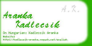 aranka kadlecsik business card